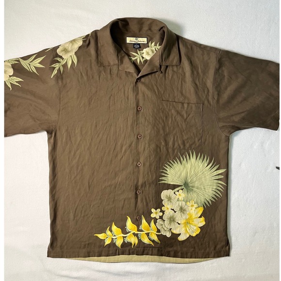 Tommy Bahama Other - Tommy Bahama Mens Silk Floral Camp Shirt Brown Old Money Quiet Luxury Large